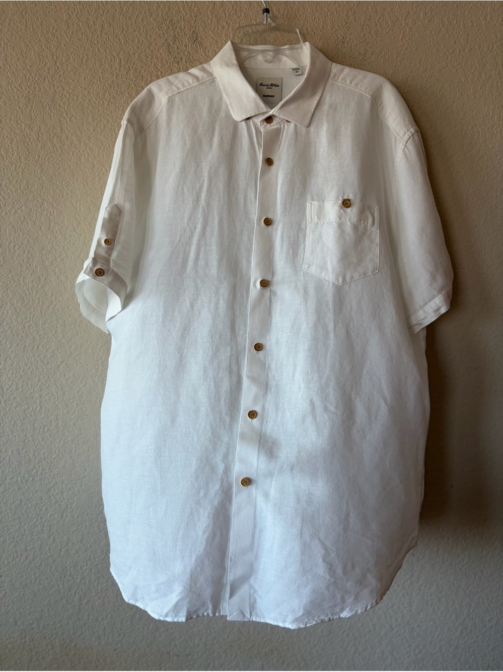 Murano Baird McNutt linen short-sleeve button-up shirt White XL